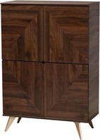 Baxton Studio Graceland Walnut Brown Shoe Cabinet