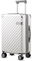 LUGGEX Carry On Luggage 22x14x9 - White  20 Inch