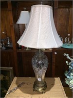Beautiful brass bass lamp with at Crystal center