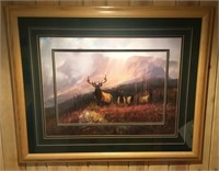 Elk In The Horizon Framed & Matted