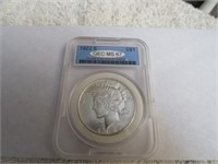 1 Graded 1922-S Peace Silver Dollar in Plastic