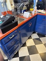L shaped counter with sink 7’x10’ 36”