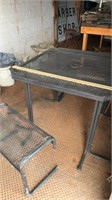 Metal Table and 2 Benches