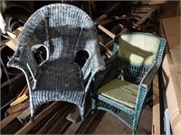 Lot of 2 Wicker Camp Chairs - As is