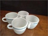 Set of 4 white Pyrex coffee cups