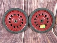 Lot of (2) Early Pedal Car Wheels