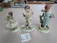 3 LEFTON GIRL FIGURINES