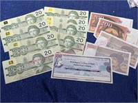 Canadian & French Money (=$155 US converted)