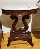 Carlton Mclendon Marble Top Harp Base Lamp Table