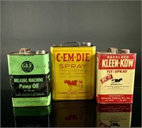 Farm cans C-EM-DIE  Rockland Kleen-KOW