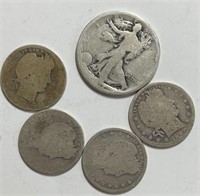 (5) Silver Coins weak dates