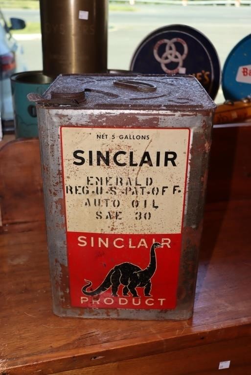 Sinclair 5 gal oil can Emerald auto oil SAE 30