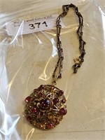 RUBY & GOLD TYPE NECKLACE-EARLY