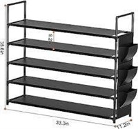 Oyrel 5-Tier Shoe Rack Blk/Fabric AZ26