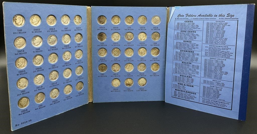 Complete Silver Roosevelt Dimes Set 1946-1964