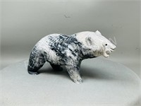 Carved stone bear - damaged paw,,