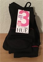 NWT 3 PAIR HUE BLACK SOCKS  O/S  $15