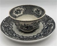 IRONSTONE BLK + WHT CUP AND SAUCER