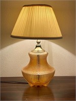 MCM Carnival Glass Footed Lamp