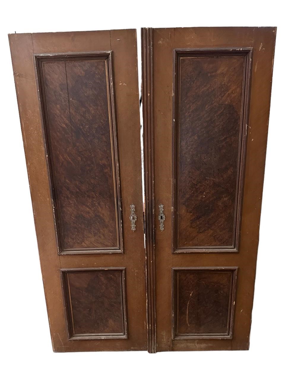 Pair of European Wood Doors, Painted