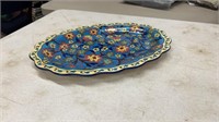 Classico Ceramic Large Hand Painted Oval Floral