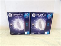 (2) NEW GE LED RECESSED DOWN LIGHTS, 65W, W/BULBS