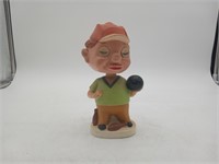 Bobblehead Blinky eyes Bowler figure 1950's toy