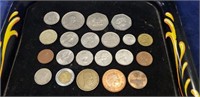 Tray Of Assorted Foreign Coins