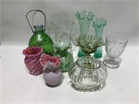Uranium Glass Vase group