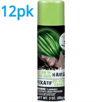 12pk Glow in the Dark Hairspray 3oz