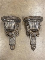 Pair of vintage sconce style shelves.