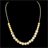 14k Gold necklace  gold & Cloisonné beads