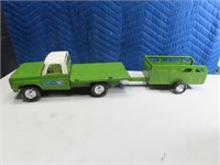 Uqe Green NYLINT Pressed Steel Truck & Trailer Toy