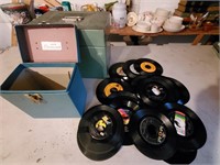 Assorted 45 Records and Case