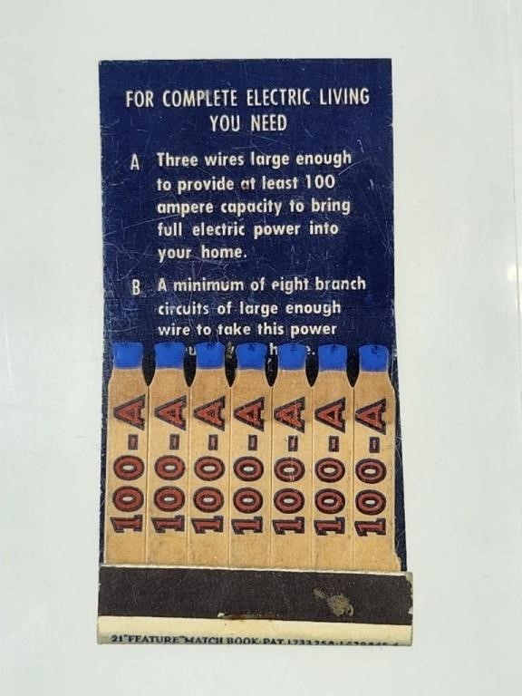 ABC WIRING ADVERTISING FEATURE MATCHBOOK