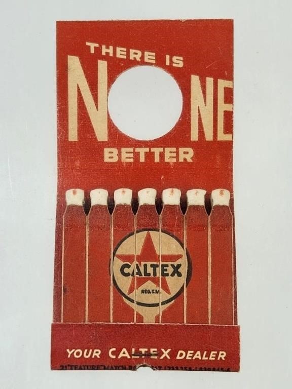 CALTEX LUBRICANT ADVERTISING FEATURE MATCHBOOK