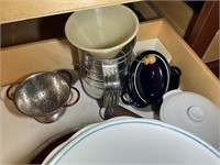 MISC GROUP OF DINNERWARE , SERVERS, SIFTER