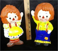 Raggedy Ann and Andy Ceramic Banks
