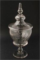 Victorian Glass Pedestal Jar and Cover,