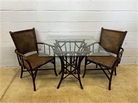 3 Pc. Rattan Table & Chair Set