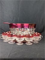 Large Whitehall Ruby Flashed Punch Bowl with