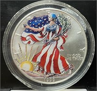 1999 American Silver Eagle, Painted (UNC)