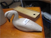 Sm. Wooden Swan & Sm. Box w/Slider Top