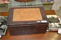 Covered Box w/ Carved Wooden Trim