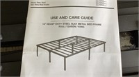 C2) 14 inch Heavy Duty Steel King Bed Frame