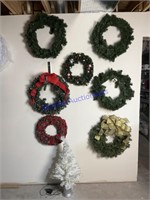 Christmas Wreaths and Small Tree
