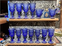 Vintage Cobalt George & Martha Washington Glasses