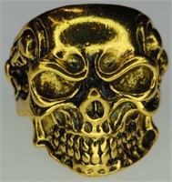 Gold tone skeleton ring size 11
