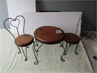 DOLL SIZE ICE CREAM TABLE & 2 CHAIRS