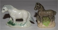 (2) Vtg Wade Whimsies Porcelain Shire Horse + Pony